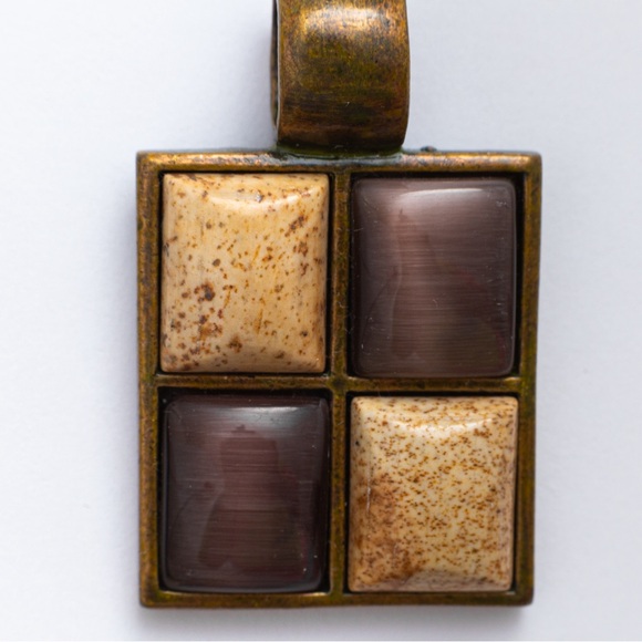 Vintage jewelry set with mid century modern vibe Roman signed neutral shades - Picture 10 of 16